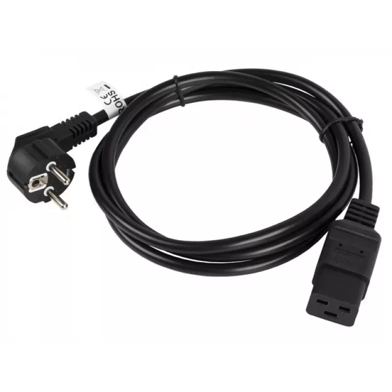 Cable de alimentación CEE 7/7 - IEC 320 C19 16A VDE 1,8M negro