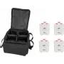 Set de iluminación EUROLITE 4x AKKU TL-3 TCL blanco con funda blanda, paneles TCL a batería