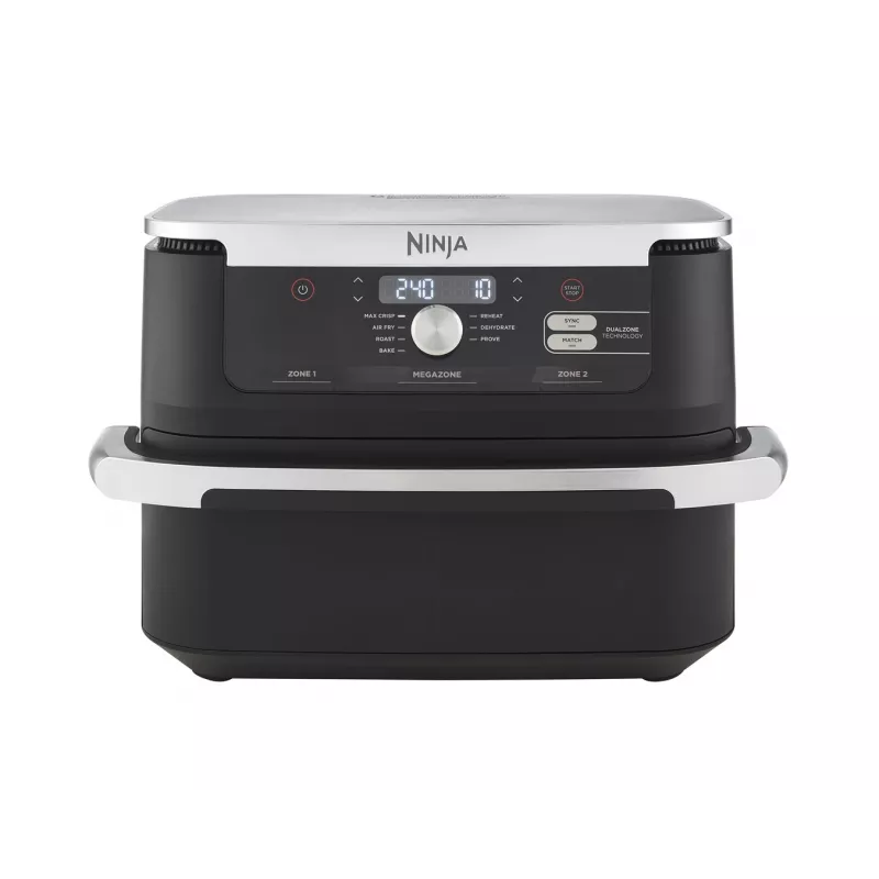 Freidora de aire caliente doble de 10,4 L Ninja AF500EU, independiente, 2470 W, negra, acero inoxidable
