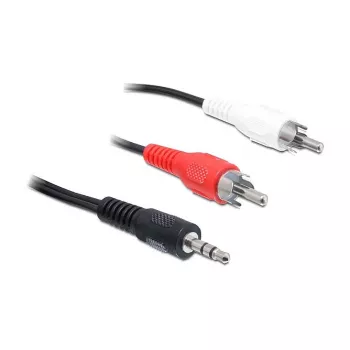 Cable de audio DeLOCK 84942 3 m jack 3,5 mm a 2x RCA negro rojo blanco
