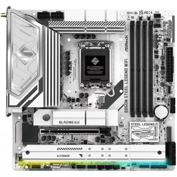 Placa base ASRock B860M Steel Legend WiFi — Intel B860, LGA 1851, micro‑ATX, DDR5, 4 DIMM, Wi‑Fi 6E, 2.5GbE