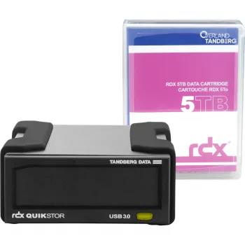 Kit de unidad externa RDX Overland‑Tandberg 5TB HDD USB 3.2 Gen 1, sostenible 260 MB/s, negro, 110×178×52 mm
