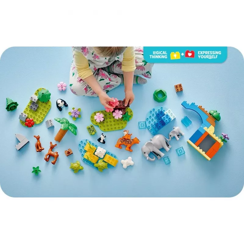 LEGO DUPLO Town Familias de animales salvajes 3 en 1 set de juego 10446 – 92 piezas, a partir de 2 años, 200×220×340 mm