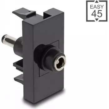 DeLOCK Easy 45 Toma de corriente negra conector hembra conector macho recto