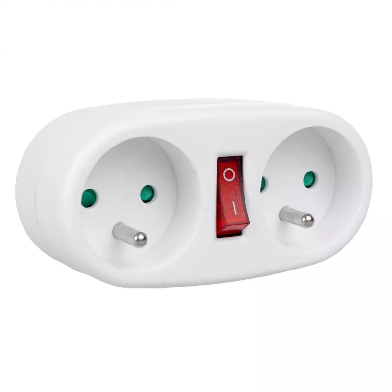Maclean MCE337E ladrón de doble enchufe