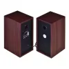 Altavoces ESPERANZA EP122 2.0 de sobremesa con cable, 2×6 W RMS, carcasa de madera, control de volumen giratorio, 60–20000 Hz