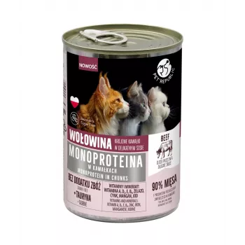 Comida húmeda para gatos PetRepublic PET REPUBLIC monoproteico ternera en salsa 400 g