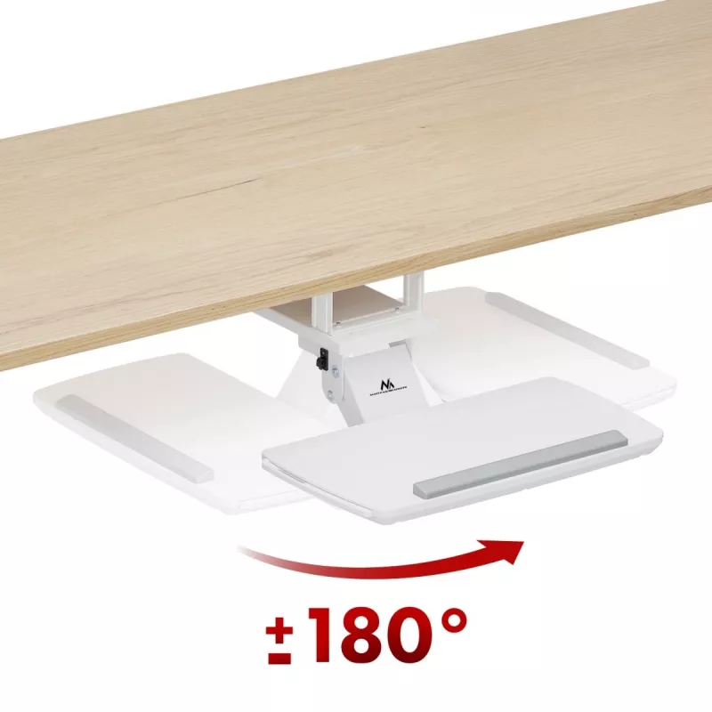 Soporte de teclado MACLEAN MC-156 W — bandeja regulable bajo mesa, carga máx. 5 kg
