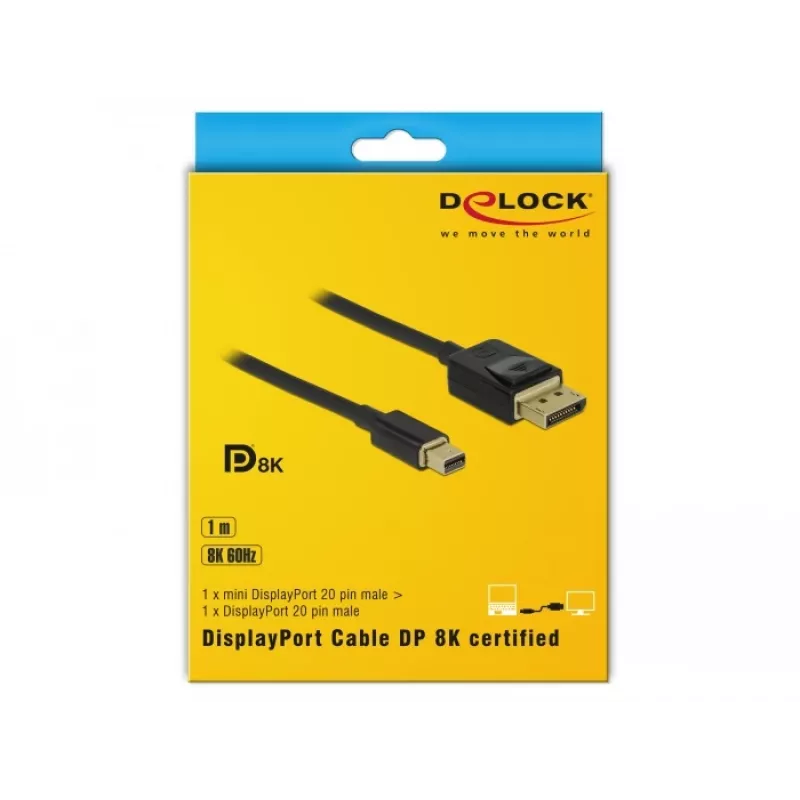 Cable DisplayPort DeLOCK 84927 Mini DisplayPort 1 m negro