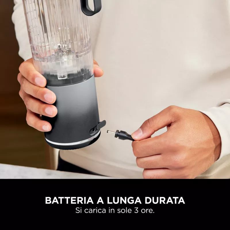Ninja Blast Max BC251EUGY batidora de vaso portátil inalámbrica, 0,57 l, cuchillas de acero, gris
