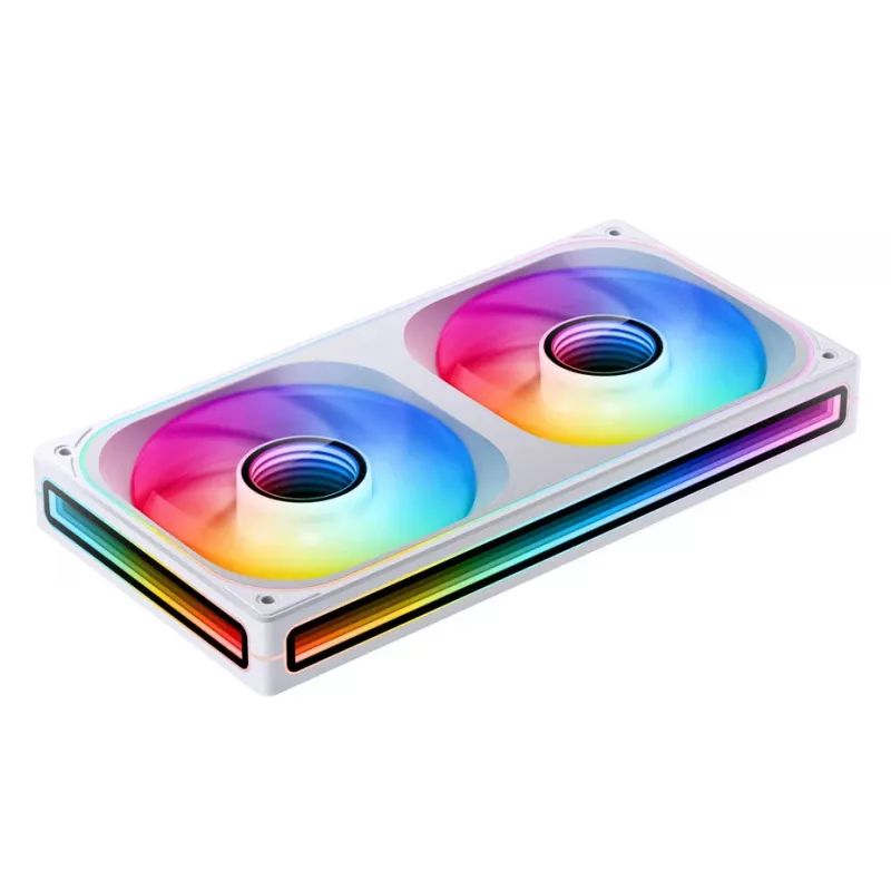 Jonsbo ZB-240WR Infinity Mirror ventilador, ARGB, PWM, aspas invertidas, 240 mm, blanco