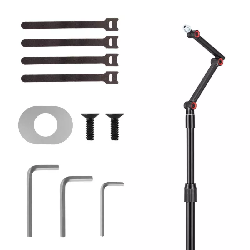 Pie de micrófono MACLEAN MC-337 altura ajustable 626–1694 mm, capacidad de carga 1 kg