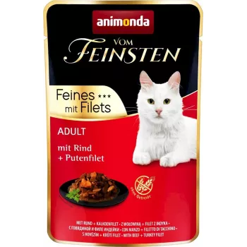 Animonda Vom Feinsten comida húmeda para gatos con ternera y filete de pavo, 85 g