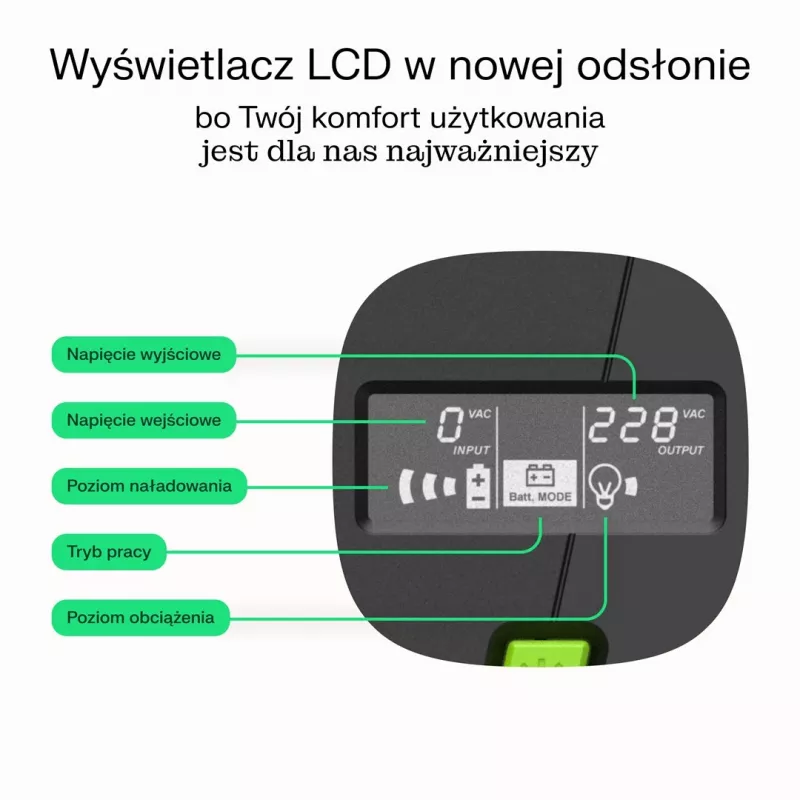 Green Cell SAI (sistema de alimentación ininterrumpida) Line-Interactive 0,85 kVA 480 W 2 salidas AC