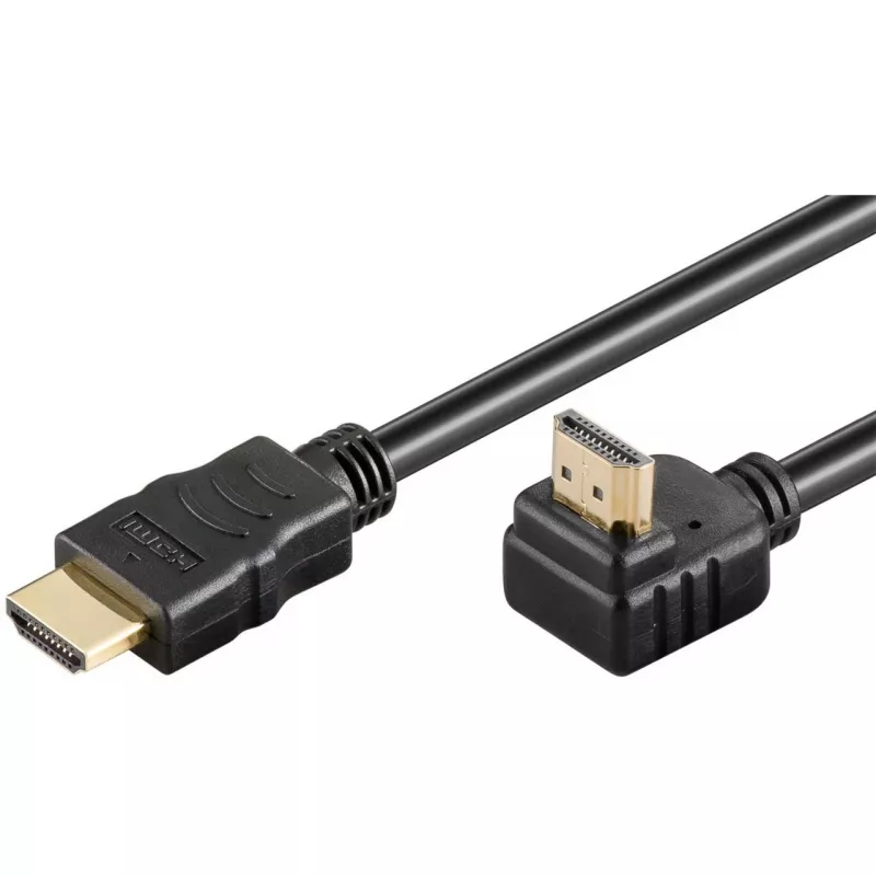Goobay 61296 - Cable HDMI High Speed con conector en ángulo Ethernet 4Ka60Hz 2.0 - Cable - Digital/Display/Video