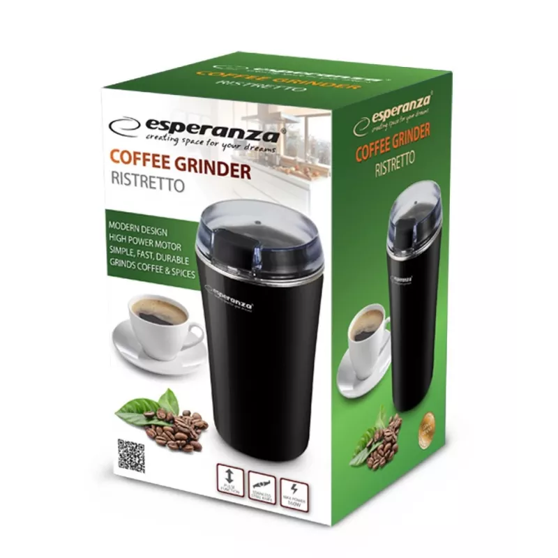 Molino de café de cuchillas ESPERANZA EKC008K — 160 W, capacidad 70 g, negro