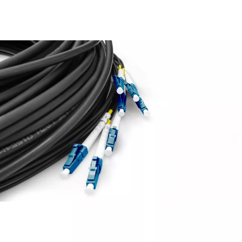 Cable breakout universal de fibra óptica preconfeccionado DIGITUS, monomodo OS2, 8 fibras, LC/UPC - LC/UPC