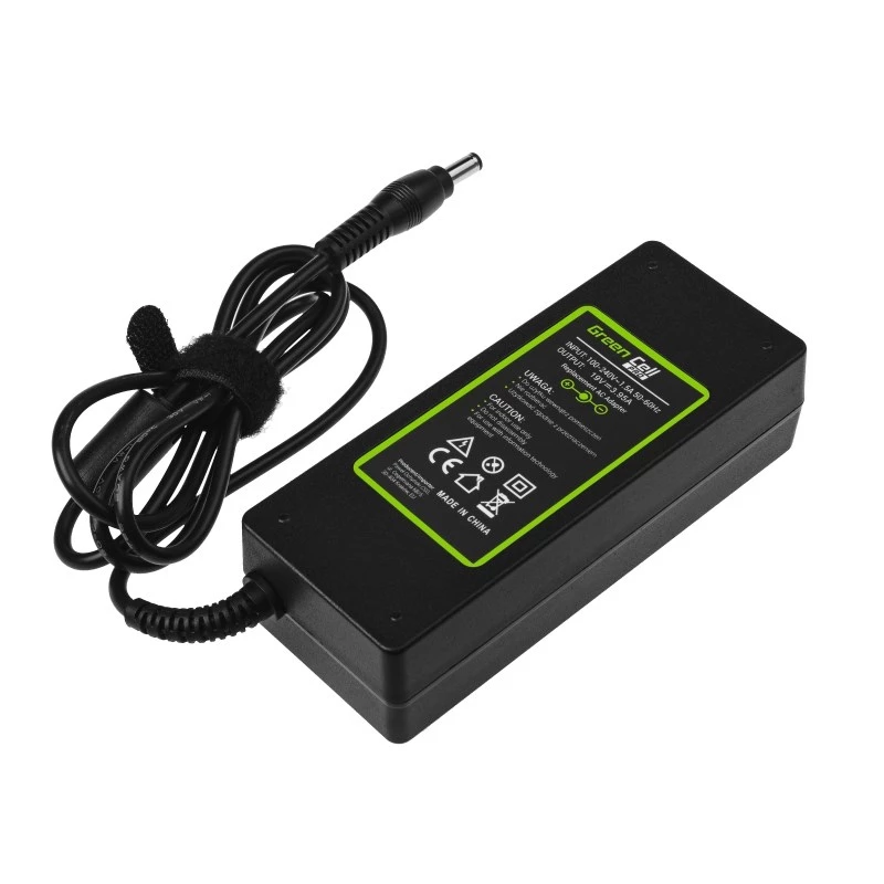 Fuente de alimentación Green Cell AD26AP 75W 19V cargador de portátil AC/DC para interiores, negro