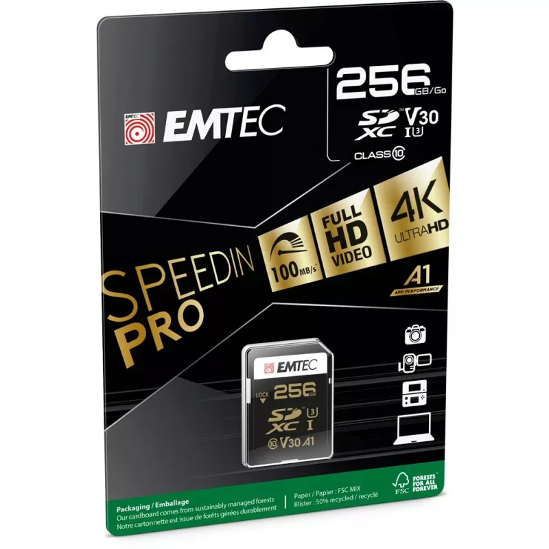 Tarjeta de memoria Emtec 256GB SDXC UHS-I Class 10 ECMSD256GXC10SP