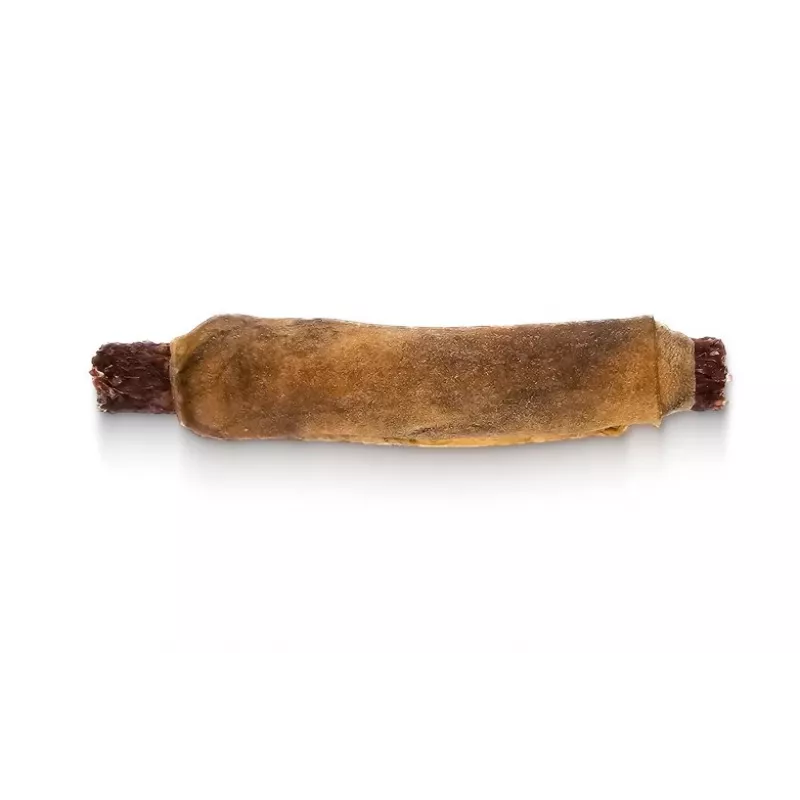 SYTA MICHA Snack masticable Hot Dog Liebre con granada en piel de ciervo - snack para perros - 2 uds.