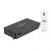 Hub USB DELOCK 3 puertos 5 Gbit/s con RJ45 Gigabit PoE++ y host USB Type-C, carcasa de metal, aislamiento de 1,5 kV, negro
