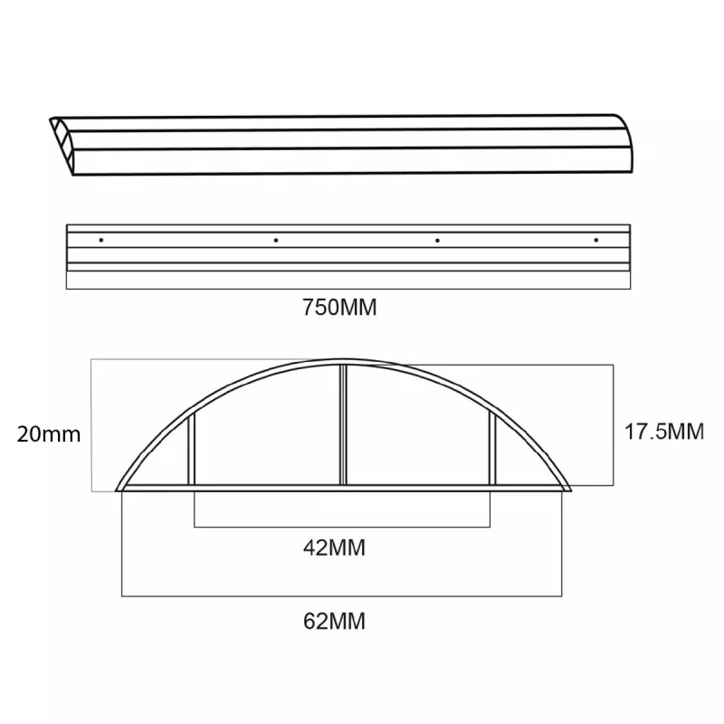 Canaleta para cables de aluminio MACLEAN MC-814 B negra — cubrecables