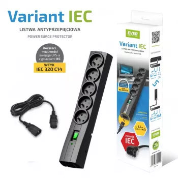 Regleta de enchufes EVER Variant 5 tomas cable de 1,5 m