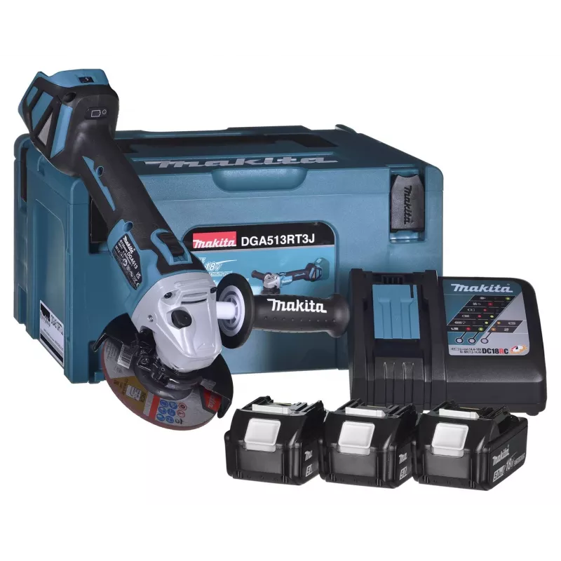 Amoladora angular 18V 3x5.0Ah Batería DGA513RT3J MAKITA