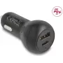 Cargador de coche DELOCK 64329 — mechero 12–24V carga rápida USB-C para smartphone y tablet, negro