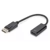 Adaptador DIGITUS, conector macho DisplayPort - conector hembra HDMI A, DisplayPort estándar 1.1a, certificado UL20276, AWG28 (DB-340400-001-S)