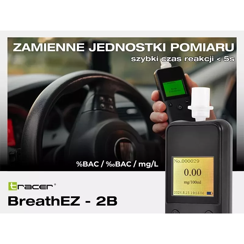 Tracer BreathEZ-2B alcoholímetro de semiconductores, negro