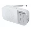Radio portátil Muse M-025 RW — FM/AM analógica, blanca, a pilas, antena externa