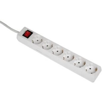 Hama 00108833 protector contra sobretensiones blanco 6 salidas AC 230 V 5 m