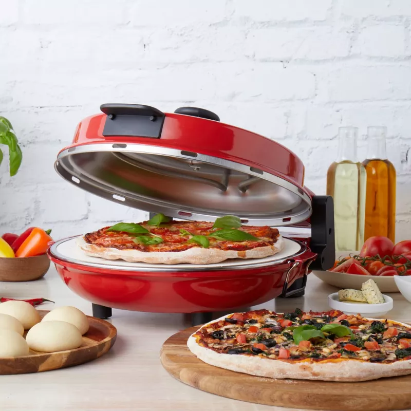 Pizzera Petra PT5666VDE Bella Pizza 1200 W superficie antiadherente, horno de pizza de sobremesa