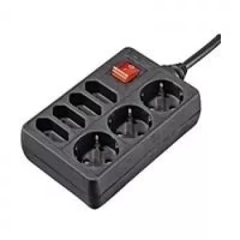 Hama 00108868 alargador 1,4 m 7 tomas AC para interior negro