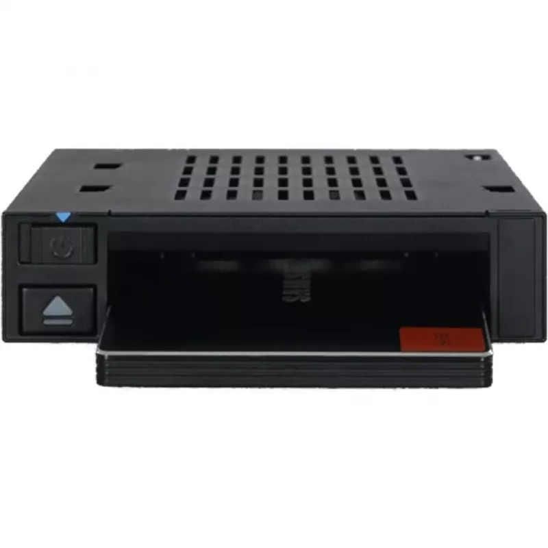 ICY DOCK - MB521SP-B - Dock para HDD/SSD SAS/SATA de 2.5 de una bahía en marco de montaje frontal de 3,5 con intercambio en caliente, interruptor de encendido/apagado y botón de expulsión