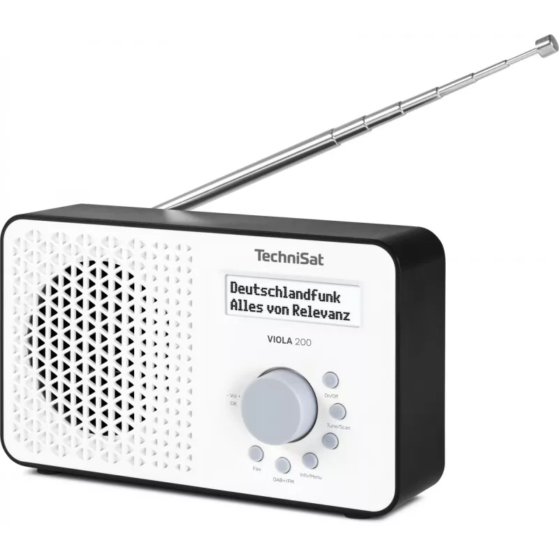 TechniSat VIOLA 200 radiodespertador digital DAB+, blanco/negro