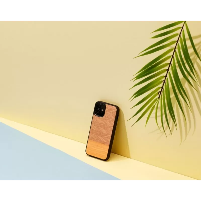 Funda para móvil Man and Wood para iPhone 12 mini, espiga arancia negro