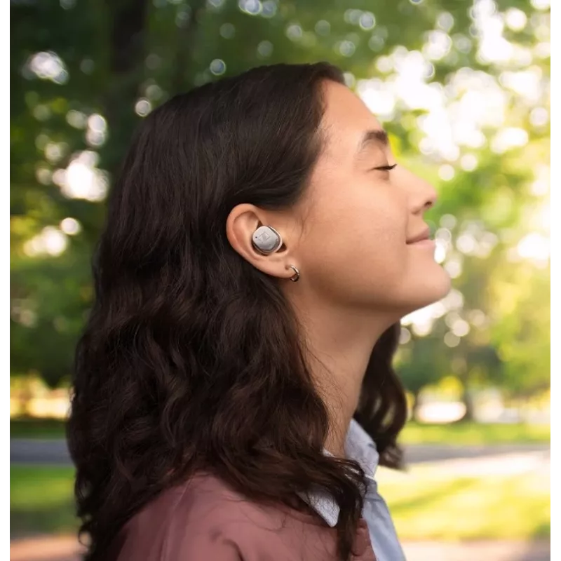 Auriculares deportivos inalámbricos Bluetooth con cancelación de ruido SENNHEISER Momentum MTW4 - blanco y plateado