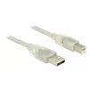 Cable USB DeLOCK 83895 USB 2.0 3 m USB A USB B transparente