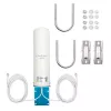 Antena exterior omnidireccional 4G LTE QOLTEC 57044, 5 dBi, 600–2700 MHz, 50 W, 50 Ω, carcasa de cobre blanca