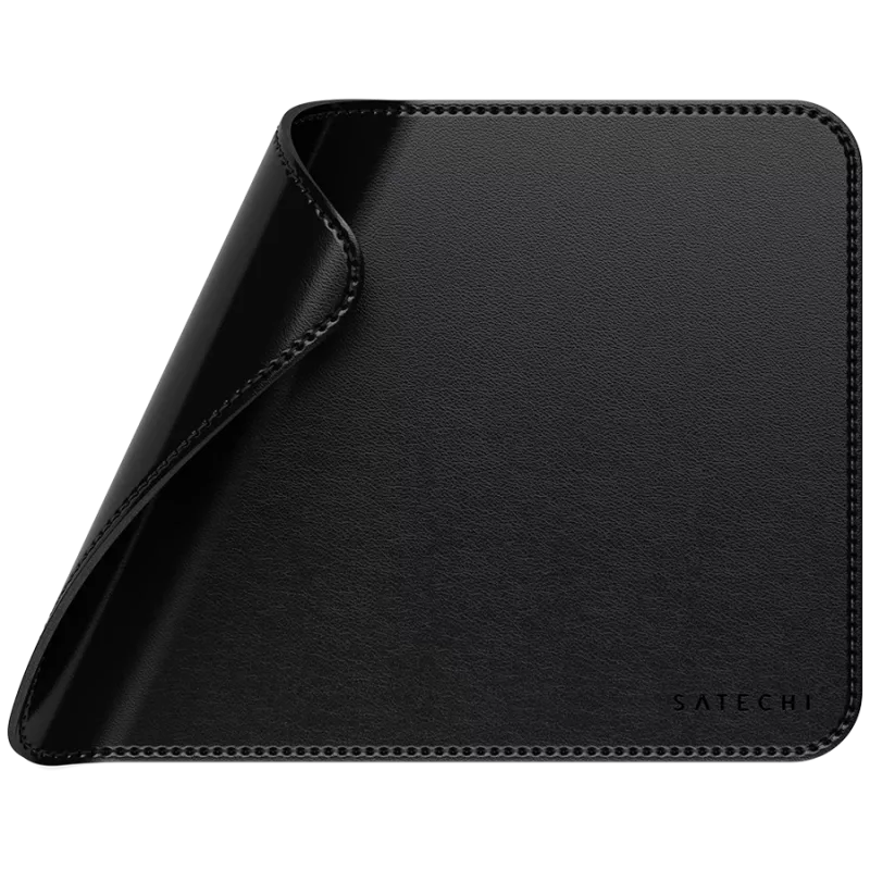 Satechi Alfombrilla de ratón premium – Alfombrilla de ratón de piel vegana (negra)