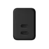 Cargador de pared Crong Ultra Compact GaN 35W PD 3.0 2x USB-C (negro)