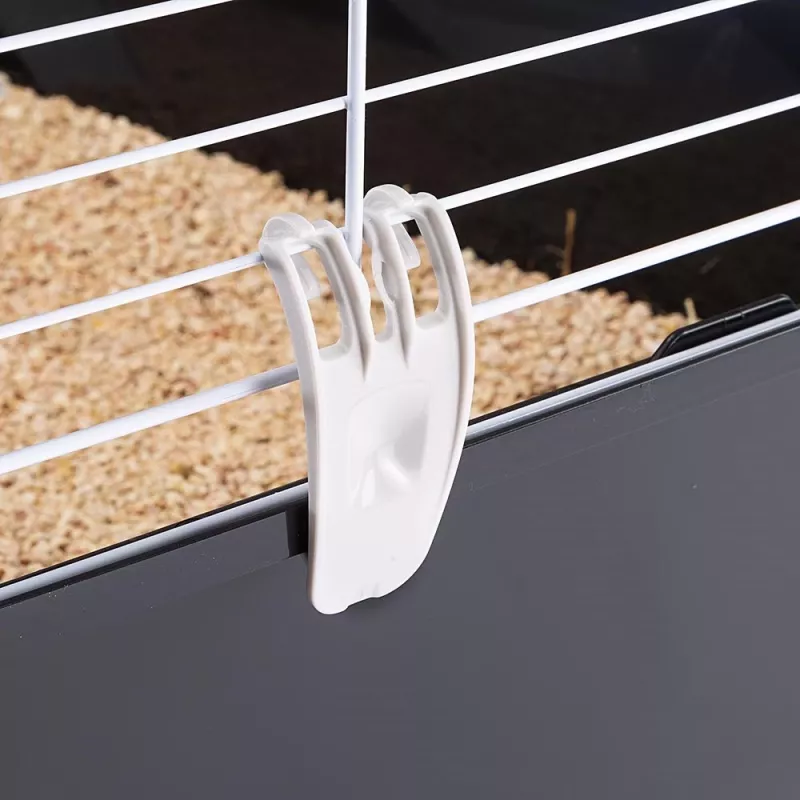 Jaula FERPLAST Casita 100 para conejos y cobayas, metal/plástico, 960×570×560 mm, topo/blanco