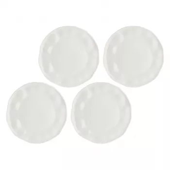 Conjunto de platos llanos LA PORCELLANA BIANCA LUNIA — conjunto de 4 platos de porcelana blancos