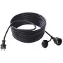 Bachmann - Alargador de corriente - 2 polos (S) a tipo F (R) - AC 250 V - 16 A - 10,0 m - Exterior - Negro (343.191)