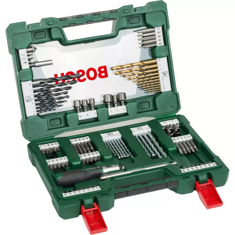 Juego de brocas / puntas V-Line TIN, 91 piezas, juego de brocas y puntas (Verde)