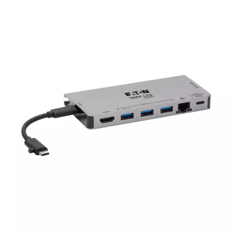 Dock USB-C - 4K HDMI, USB 3.2 Gen 1, hub USB-A, GbE, tarjeta de memoria, carga PD 100W, cable extraíble U442-DOCK5D-GY