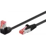 Cable de red Goobay CAT 6 1x 90° acodado, S/FTP (PiMF), negro, 10 m - lengüetas de retención arriba, LSZH libre de halógenos, cobre (51547)