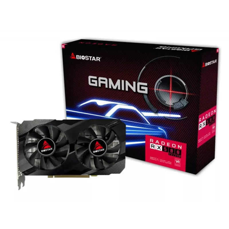 Tarjeta gráfica BIOSTAR Radeon RX 580 8 GB GDDR5, 256-bit, 1150 MHz, PCIe x16, 2 ventiladores